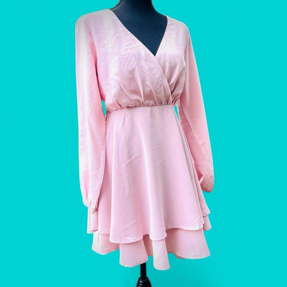 Pale Petal Pink Ethereal Fit & Flair Dress XS